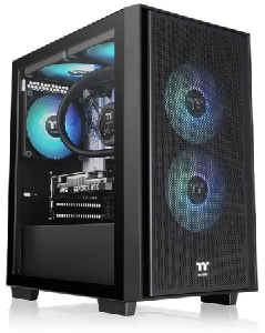 Versa H16 TG ARGB, ThermalTake, Black, Tempered Glass, 120mm ARGB Lite Fan*3/CA-1Y8-00S1WN-02