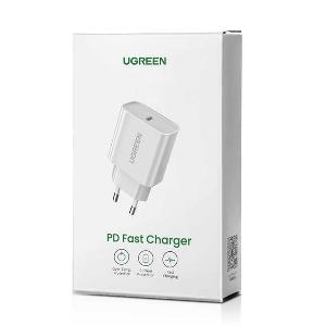 CD137, UGREEN (60450) Fast Charging Port USB Type C Original Power Adapter with PD 20W EU (White)