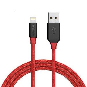 KD-USB3010RD, KINGDA fast charging cable,1m  USB to Litning - with nylon brading,high quality,Red