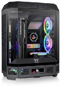 The Tower 600, ThermalTake, Black, Tempered Glass, CT140 Fan*2,With Screen Metal Panel, CA-1Z1-00M1WN-00