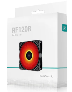  RF120R, DEEPCOOL, Case Fan, 120mm, 1300RPM, 48.9CFM, 21.9dB, 3pin+molex, Red LED, Black.
