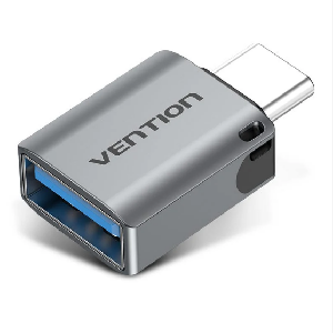 CDQH0 VENTION USB-C Male to USB 3.0 Female OTG Adapter Gray Aluminum Alloy Type