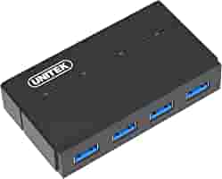 Y-HB03001, UNITEK, USB HUB, 4 Ports Powered USB 3.0 Hub with USB-A 80cm Cable, 12V 2A Power.