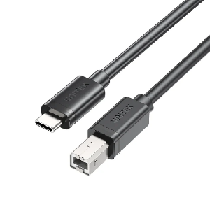 C14140ABK03-2M, UNITEK,  2M, USB-C 480Mbps to USB-B Printer Cable