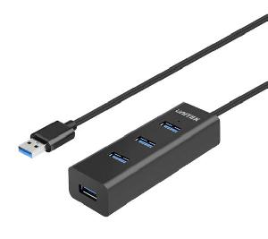 Y-3089Z01, UNITEK 4-in-1 USB-C 5Gbps Hub (4*USB-A)  Black