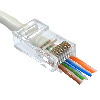 KD-PG8032-C6-23AWG, KINGDA UTP cat6 8P8C plug,pass through,for 23AWG cable,100pcs/bag