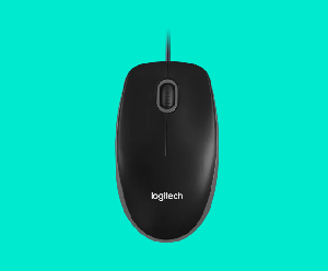 B100, Logitech optical Mouse, Black, 1000± DPI, 3 Buttons, 90 g, 1.8m USB 1Y (L910-003357 )