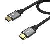 C137W,UNITEK 1.5M HDMI2.1 Male to Male Cable (4K @120H, 8K @60Hz), Space Grey + Black