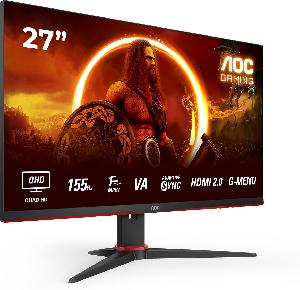 Q27G2E, AOC, Monitor, Gaming,27" QHD 2560x1440  VA, 155 Hz, MPRT 1 ms, FreeSync Premium (HDMI, DisplayPort) Black, Red.  Q27G2E, AOC, Monitor, Gaming,27" QHD 2560x1440  VA, 155 Hz, MPRT 1 ms, FreeSync Premium (HDMI, DisplayPort) Black, Red.