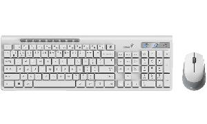 SlimStar 8230, Genius White Wireless BT keyboard and mouse combo-Dual mode with Bluetooth and 2.4Ghz 