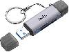  WK13, NETAC, Card Reader, USB3.0+Type-C to mSD/SD, Grey.