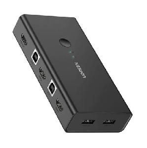 CM200, UGREEN (50744), HDMI 2 IN 1 KVM Switcher, 4K*2K@30HZ, Black 