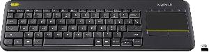 K400 Plus, LOGITECH  Wireless Touch Keyboard, 2.4 GHz, Touchpad, 2 x AA,  BLACK (L920-007145)