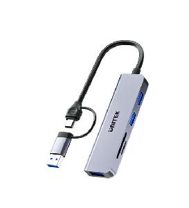 H1320A UNITEK 5-in-1 USB-C 5Gbps Hub with USB-A Adapter