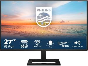  27E1N1600AE/00, PHILIPS, Monitor, 27" 2K  2560x1440, IPS 4 ms 100Hz, 350 nits, HDR, HDMI, USB-C (65W PD), USB Hub, Speakers 