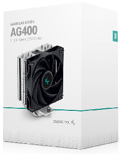  AG400, DEEPCOOL, Air Cooler, Universal, 150mm, TDP 220W, PWM 500~2000RPM, ≤31.6dB, 4pin, Black.
