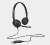 H340 , Logitech computer headset, with noise-canceling mic BLACK USB 1.8 m 1Y (L981-000475)