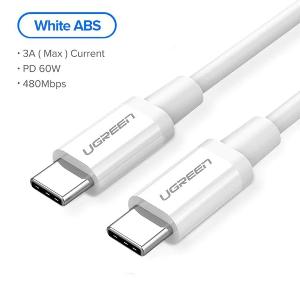 60518 UGREEN Type C 2.0 Male To Male Cable Usb Type C Charging Cable 1m (White)