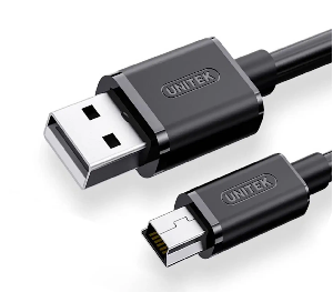  Y-C432EBK, UNITEK, Cable, USB 2.0 to Mini USB 5-Pin, 1.5M High-Speed 480Mbps Data Sync & Charging.
