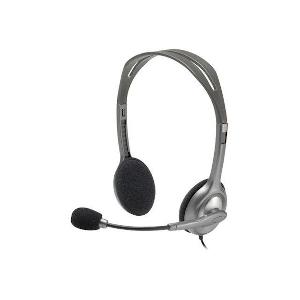  H110, LOGITECH, Headset, L981-000271, 2x3.5mm, In-line controls, 1.8 m, on-ear,  (noise-canceling mic) Silver/ Gray..