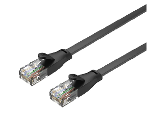 C1814GBK,UNITEK 15M, CAT.6 Flat Cable - RJ45 (8P8C) Male to RJ45 (8P8C) Male, Black