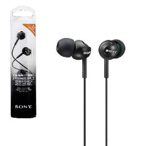 SOHSEX110APBK Sony Headphones In-Ear EX110 9mm Driver Deep Bass Black incl. Microphone 29225