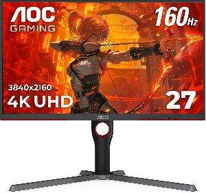 U27G3X/BK 27" AOC Monitor 4K UHD 3840 x 2160, HDR 400 cd/m , IPS, G-SYNC 160Hz, 1ms GtG, Height Adjust, (HDMI, DP,)